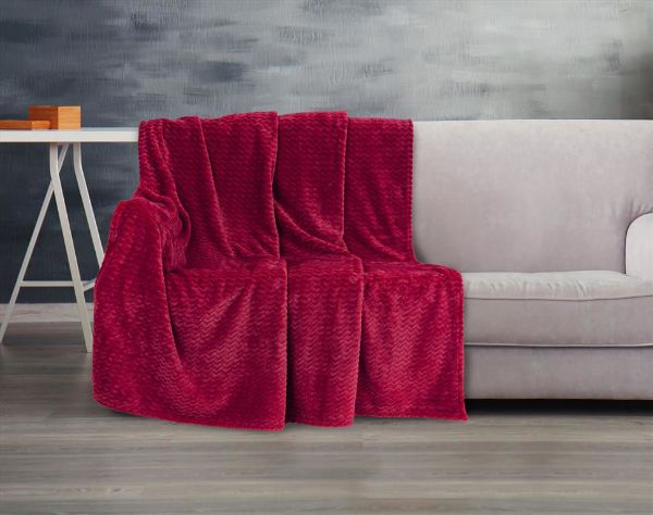 Obrazek Matex Koc ZIG-ZAG, 150x200 cm ( Minky Wave ), czerwony