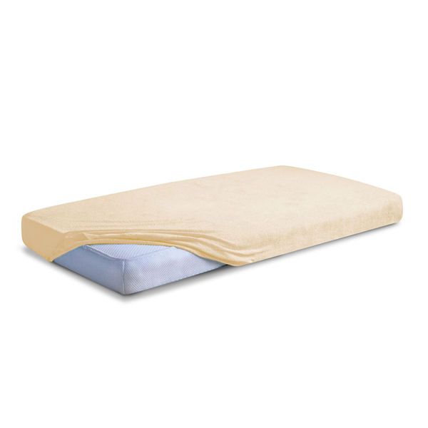 Obrazek BabyMatex Prześcieradło frotte PREMIUM z gumką, 60x120, kremowe