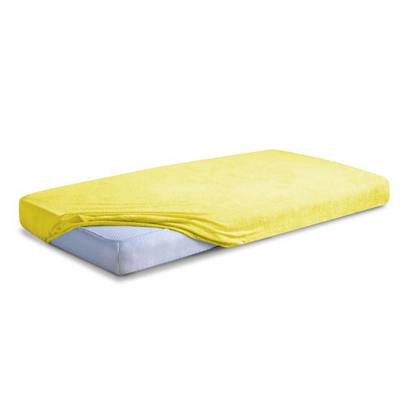 Obrazek BabyMatex Prześcieradło frotte PREMIUM z gumką, 70x140, żółte