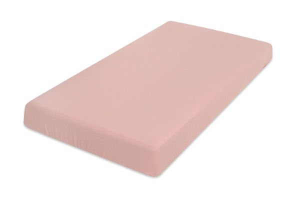 Obrazek BabyMatex Prześcieradło MUSLIN z gumą 60x120, brudny róż