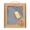 Obrazek BabyMatex Prześcieradło MUSLIN z gumą 60x120, ciemno szare