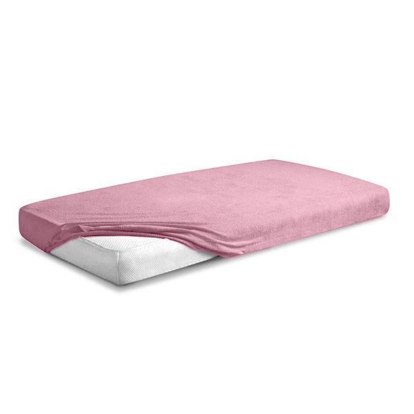 Obrazek BabyMatex Prześcieradło frotte CLASSIC z gumką, 70x140, różowe