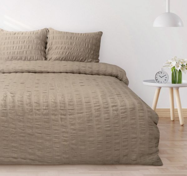 Picture of Matex Pościel SATYNA GOFROWANA 160x200 + 2x70x80 | beżowa