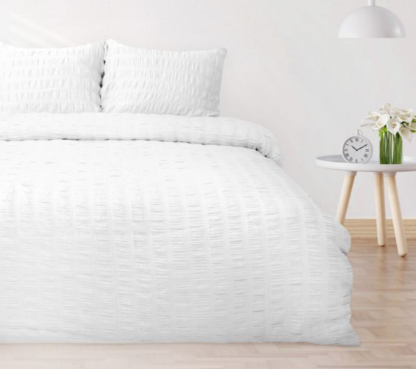 Picture of Matex Pościel SATYNA GOFROWANA 220x200 + 2x70x80 | biała