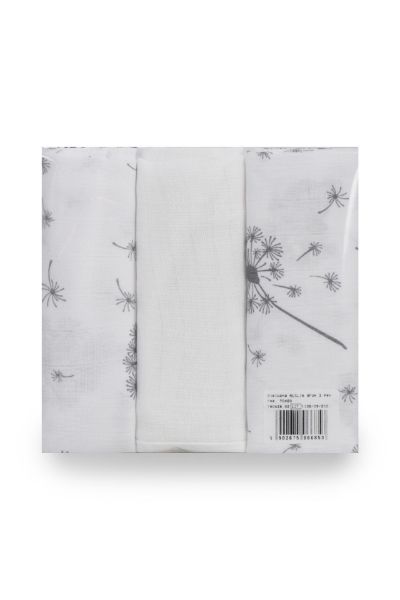 Obrazek Pielucha MUSLIN druk 3 pak,  roz. 70x80