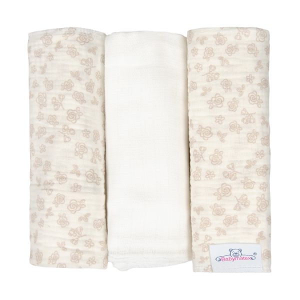 Obrazek BabyMatex Pielucha MUSLIN DESIGN drukowana 3 pak, 70x80, wzór 1