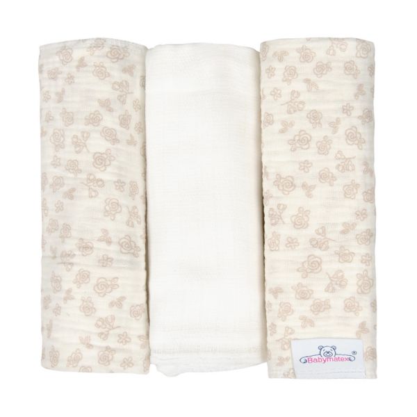 Obrazek Pielucha MUSLIN DESIGN druk 3 pak, roz. 70x80