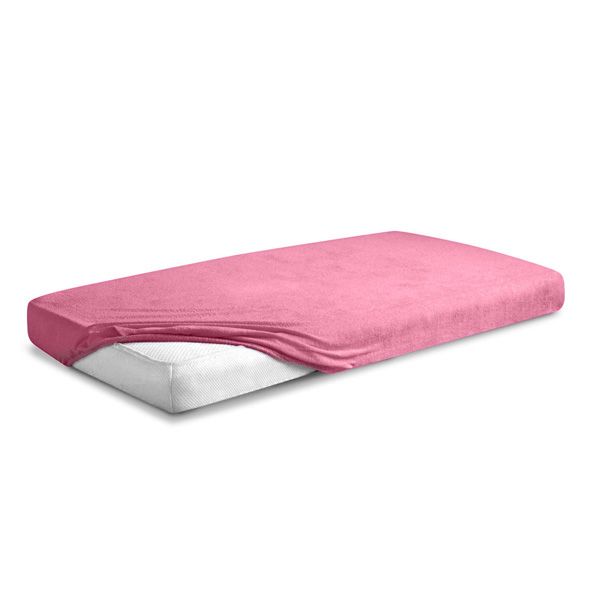 Obrazek Matex Prześcieradło frotte z gumą 150/160x190/200 PREMIUM, różowe