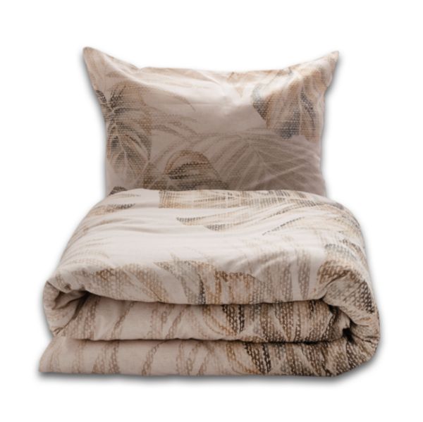 Picture of Matex Pościel lniana LINEN drukowana 160x200+30, 2 x 70x80+20. motyw: Duże Liście