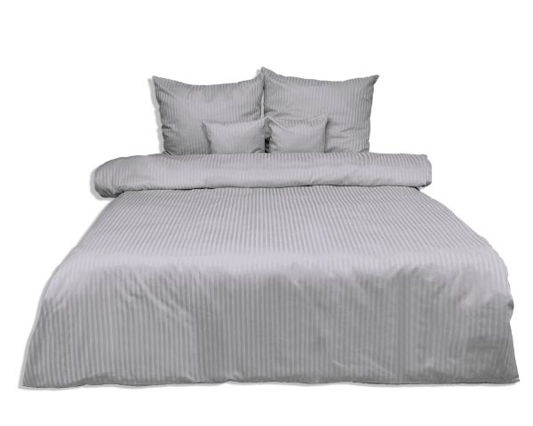 Picture of Matex Pościel adamaszkowa 220x200, 70x80 srebrna z paskiem 1 cm