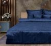 Picture of Matex Pościel adamaszkowa 220x200, 70x80 granatowa z paskiem 1 cm