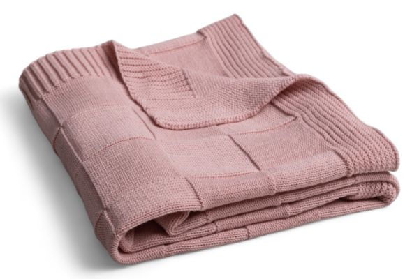 Obrazek BabyMatex Kocyk dla dziecka SQUARE CHECKS z bawełny 80x10, różowy