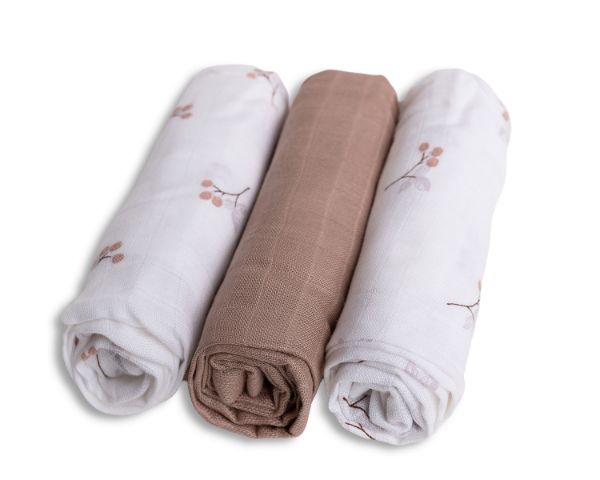 Obrazek Pielucha BAMBUSOWA druk 3 pak, roz. 70x70, malinki