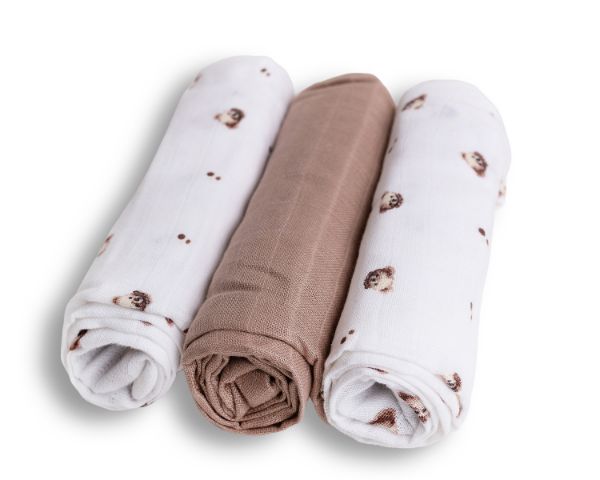 Obrazek Pielucha BAMBUSOWA druk 3 pak, roz. 70x70, miśki