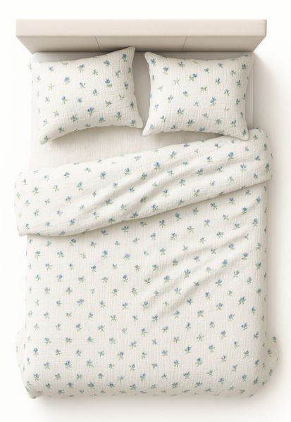 Obrazek Pościel bawełniana MUŚLINOWA dr(220x200-1,70x80-2)