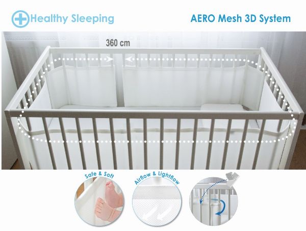 Obrazek BabyMatex Ochraniacz do łóżeczka BUMP AIR DESIGN 360, rakiety