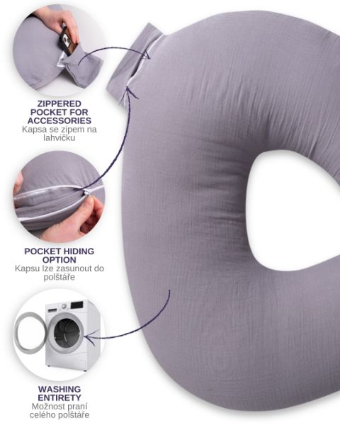 Obrazek Poduszka pozycjonująca miniRELAX MUSLIN, dł.150