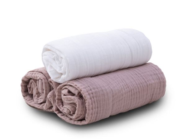 Obrazek BabyMatex Pielucha MUSLIN 3 pak, 70x80, brudny róż