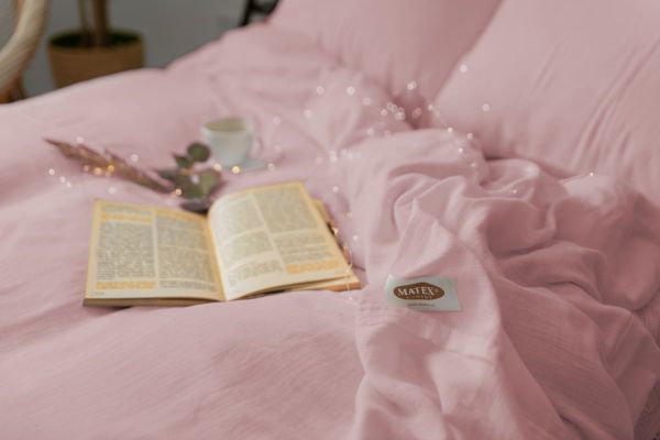 Picture of MATEX Pościel muślinowa 160x200, 70x80, jednobarwna, różowa