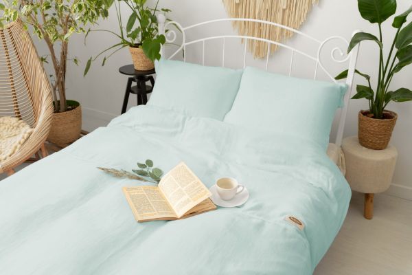 Obrazek MATEX Pościel muślinowa 220x200, 70x80, jednobarwna, jasna zieleń