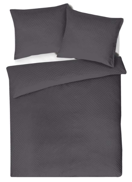 Picture of Matex pościel z adamaszku geometrycznego 220x200, 70x80, z paskiem 1 cm - czarna