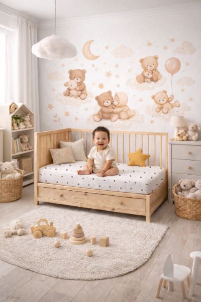 Obrazek Prześcieradło jersey druk z gumą 60x120x10
