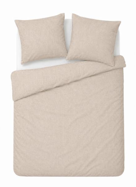 Obrazek Matex Pościel lniana LINEN jednobarwna 160x200, 2 x 70x80 + 20, jasno beżowa